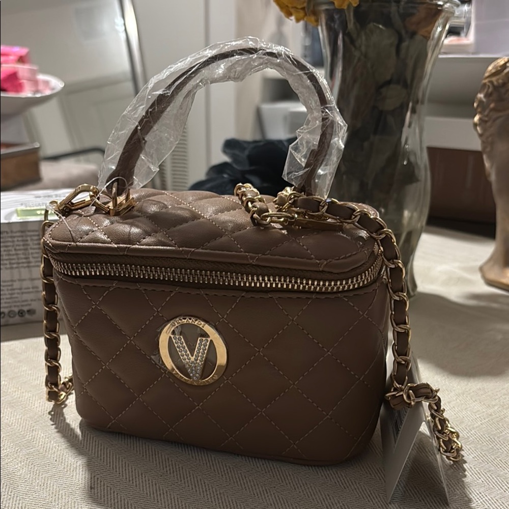 Valentino Orlandi Brown Mini Bag with Textured Leather